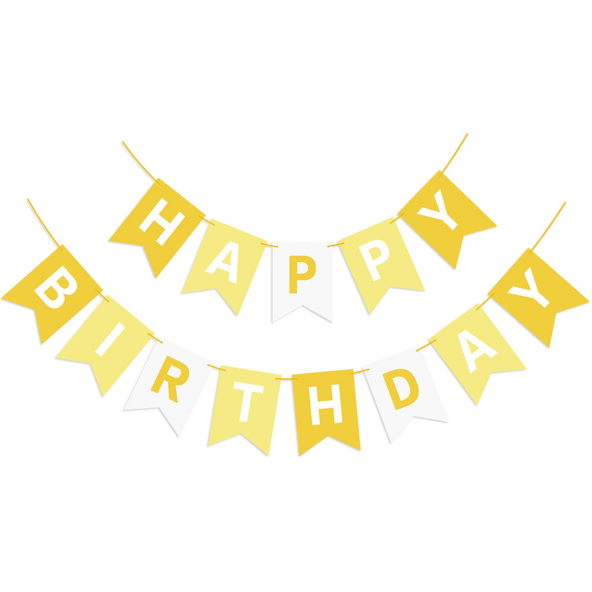 Waenerec Yellow Happy Birthday Banner Sign Happy Birthday Bunting Banner Garland For Kids Girl Woman Birthday Tea Party Decorati