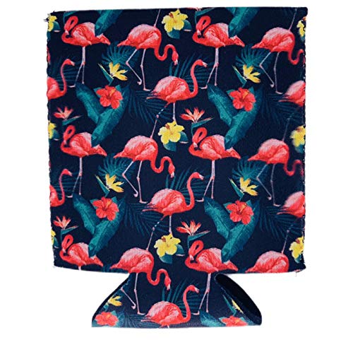Flamingo Pattern Collapsible Can Coolie (1)