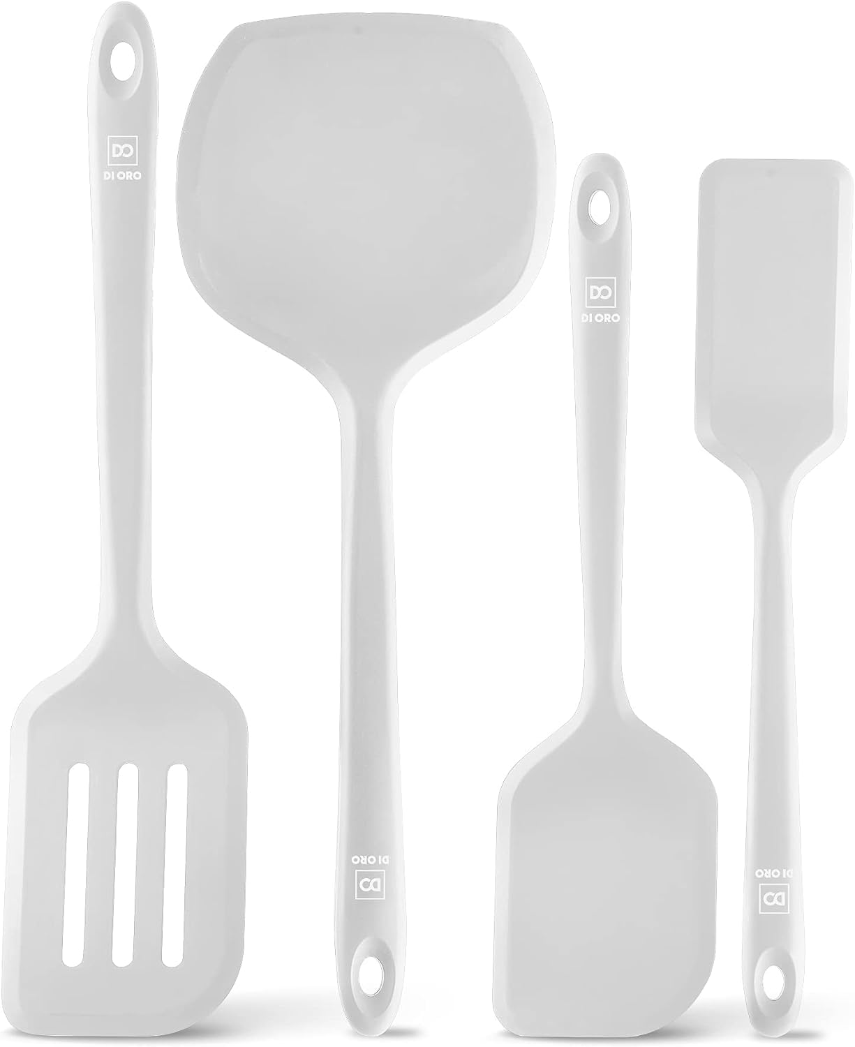 New DI ORO Seamless Series Moda 4-Piece Silicone Turner Spatula Set - 600F Heat-Resistant Flexible Kitchen Spatulas for Nonstick