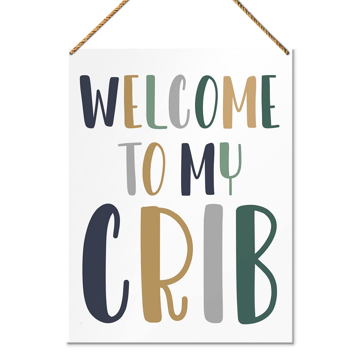 QVUXZ Wood Decorative Sign, Welcome to My Crib, Nursery Kids Son Room Playroom Decor, Size 7.87x10.23 inches, Gift for Newborn B