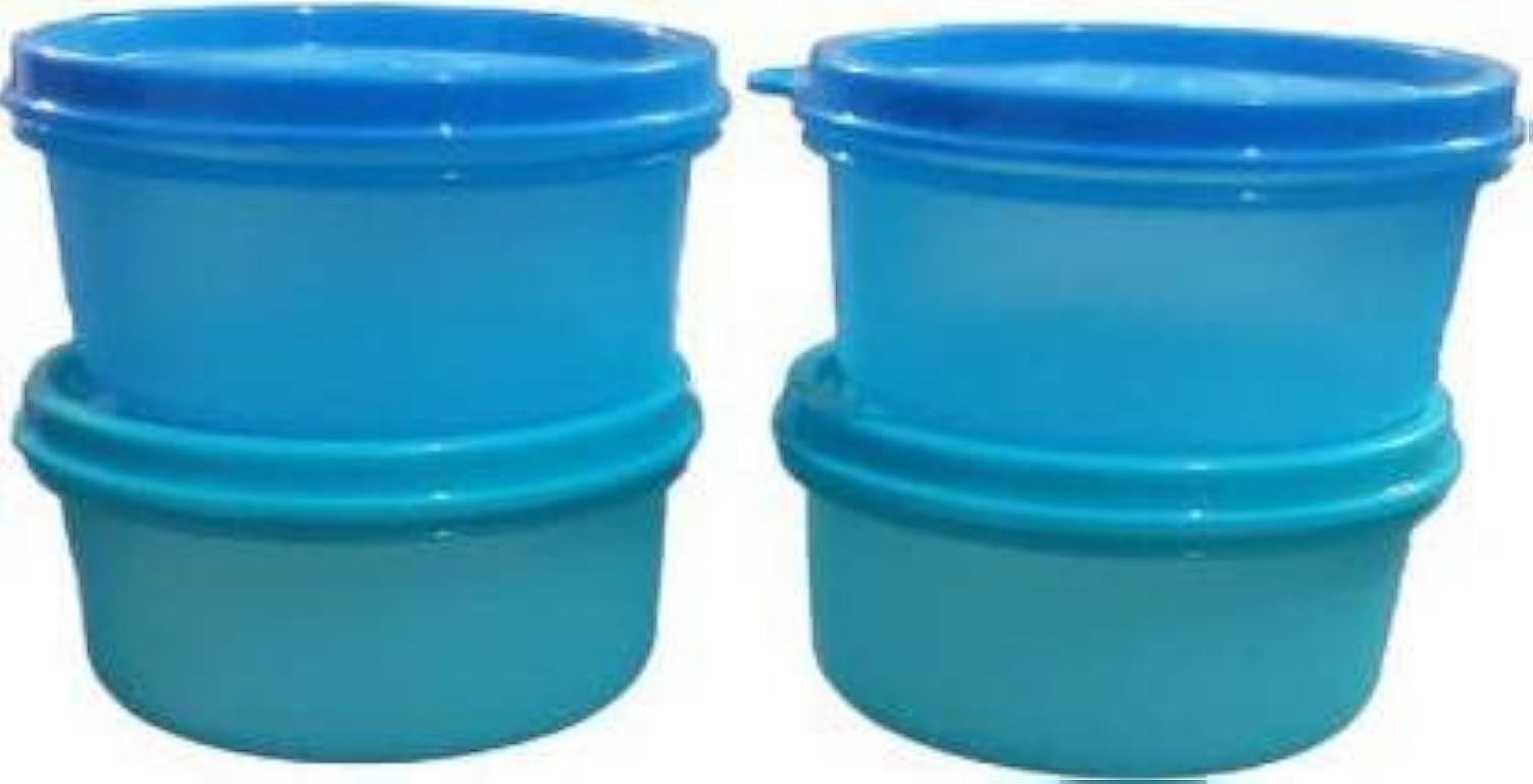 Tupperware Tropical Lunch Box Plastic Grocery Container 200 Ml Pack Of 4 (Multicolor)