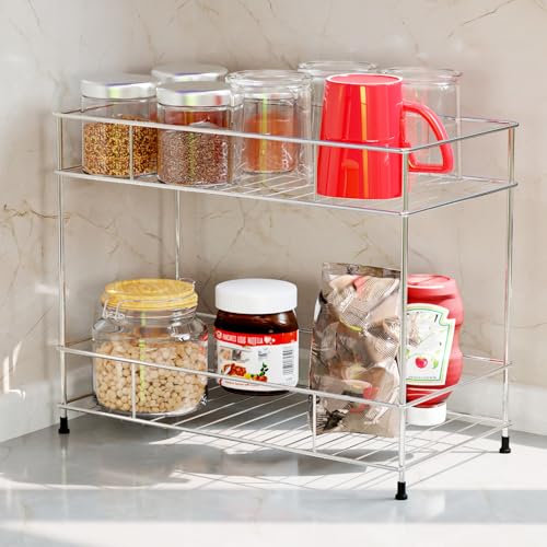 Wonderstand Nexa | Metal 2Tier Standing Spice Rack Storage Organizer, Countertop Storage Shelf Organizer For Home And Kitchen