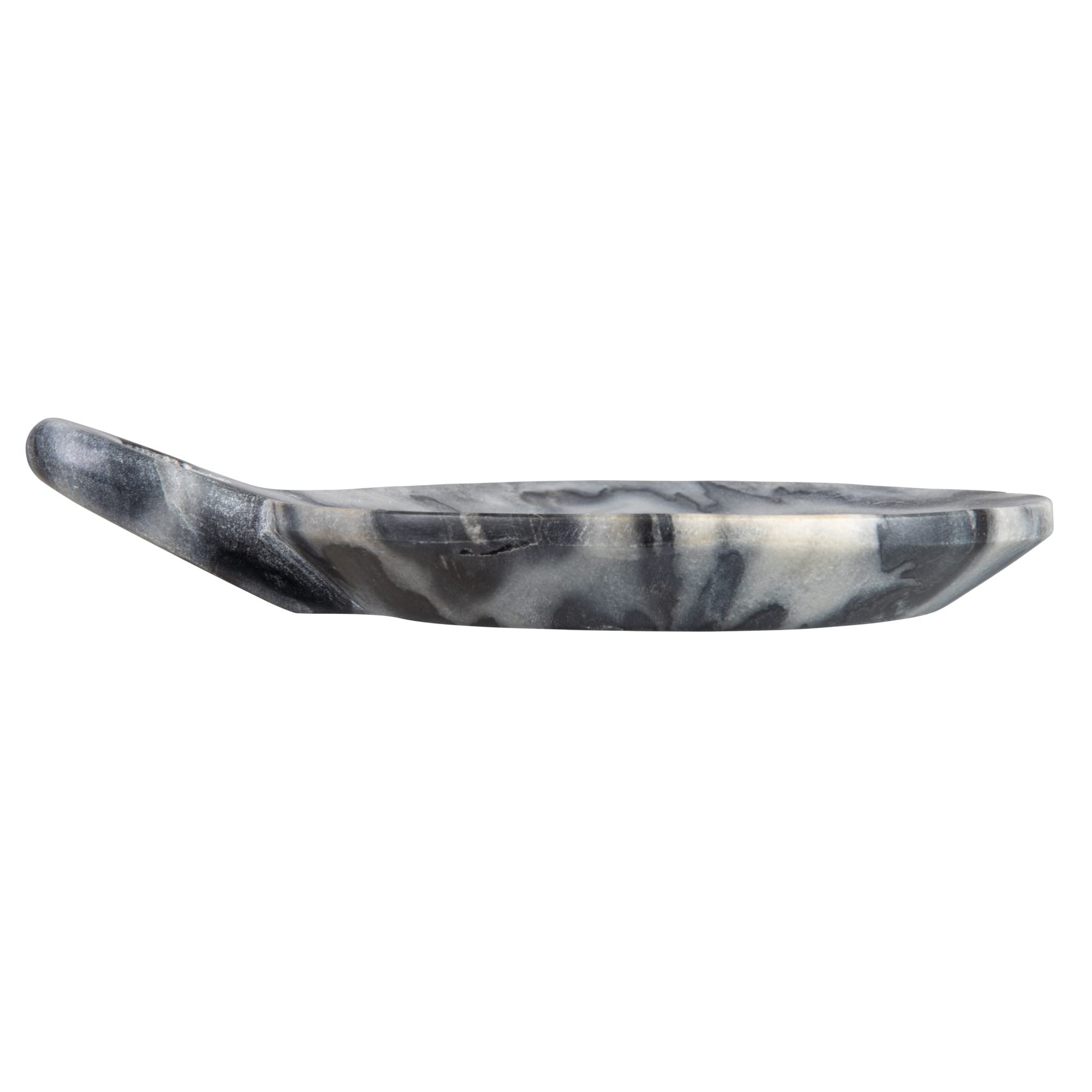 Creative Co-Op Hand-Carved Marble Handle, Grey Dish, 6''