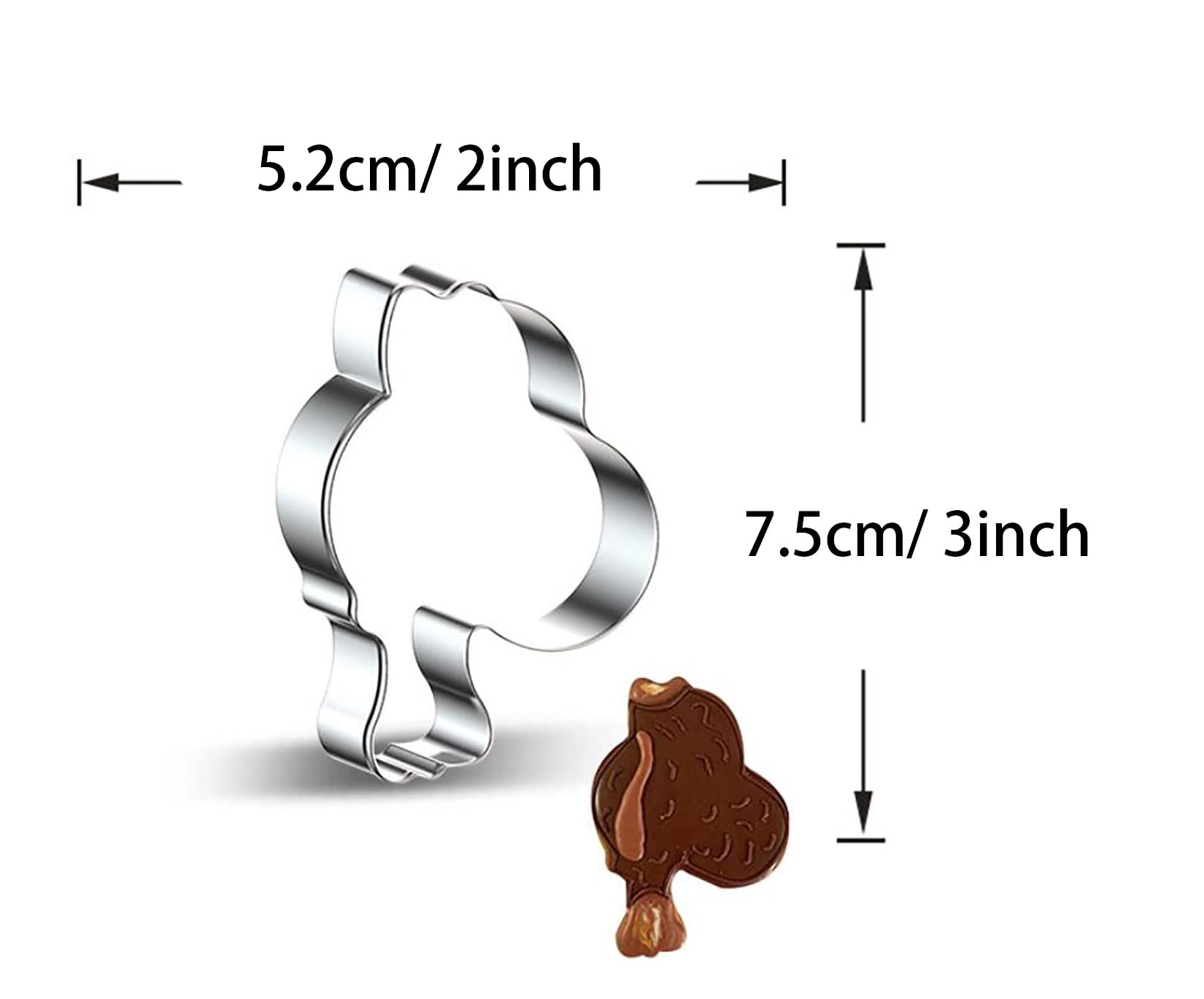 Wjsyshop Turkey Chicken Leg Drumstick Shape Cookie Cutter - B