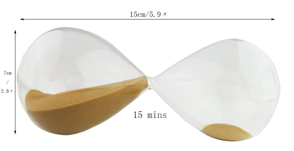 Large Fashion Colorful Sand Glass Sandglass Hourglass Timer Clear Smooth Glass Measures Home Desk Decor Xmas Birthday Gift (15 M