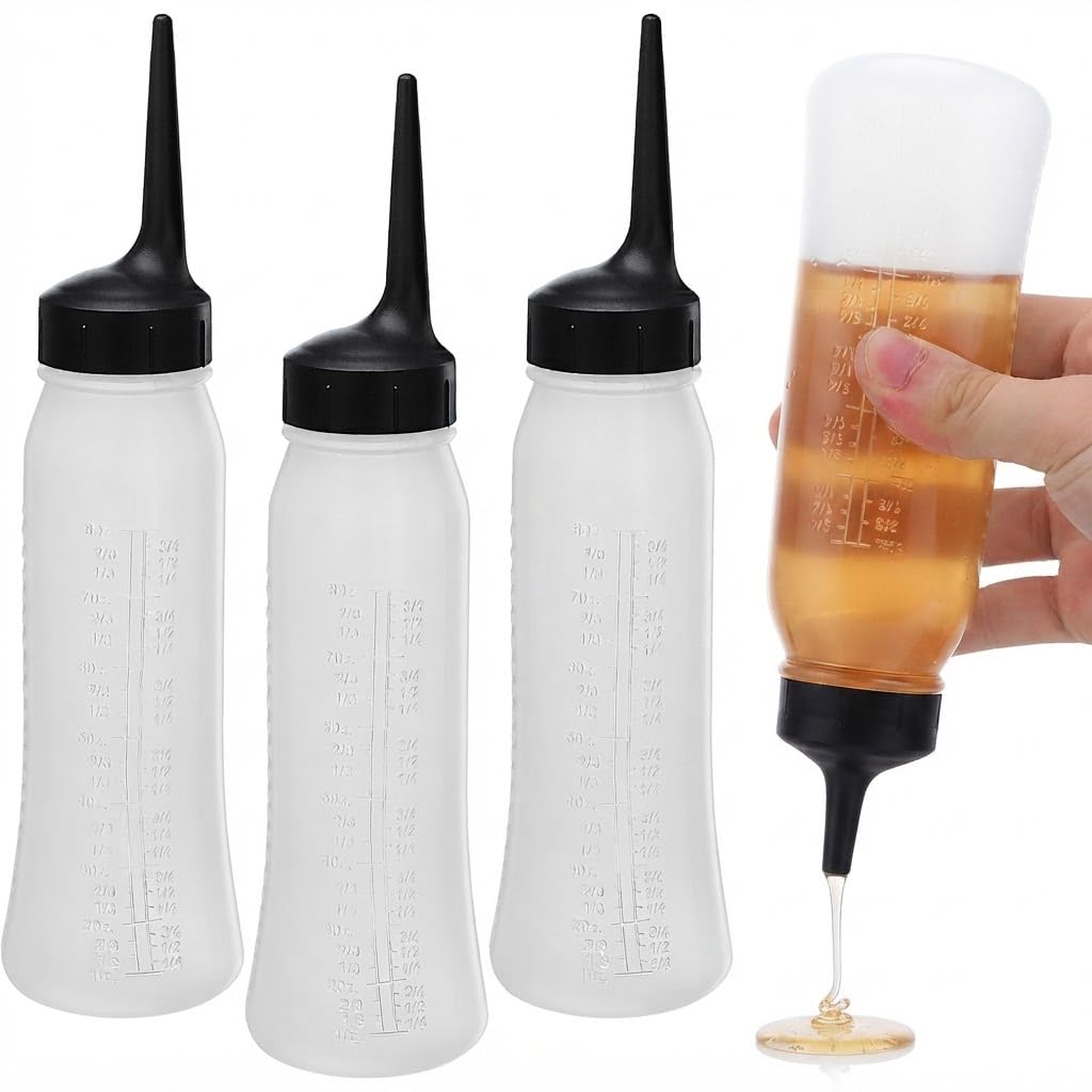 TEHAUX Hair Applicator Bottles 3 pcs, 8 oz / 240ml Color Applicator Bottles