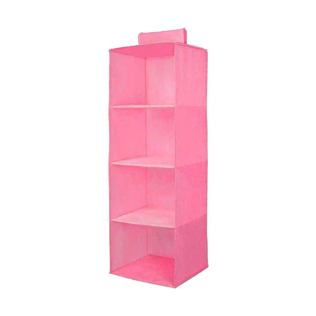Hanging Organizer 4 Shelves Wardrobe Organiser,Pink