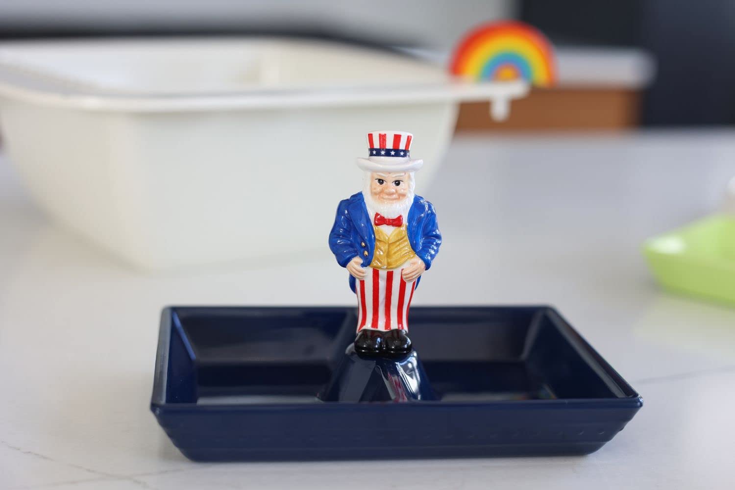 Nora Fleming Uncle Sam Hand-Painted Ceramic Holiday Décor - Multicolor Spring Minis for Home and Office