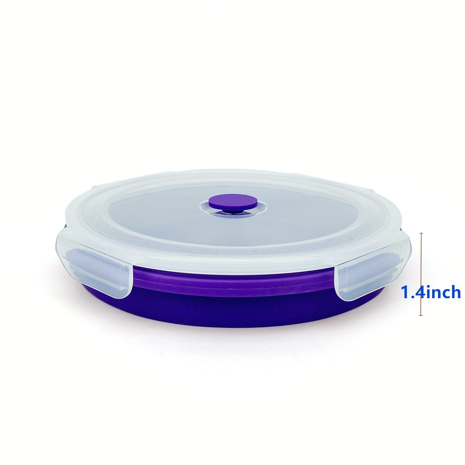 Lunbengo 1200Ml Large Camping Bowl With Foldable Spoon, Collapsible Bowl With Lid, Silicone Bento Box, For Travel Camping Meal P