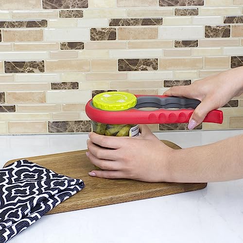 Home Basics Plastic Multi-Function, Red Jar Opener, One Size