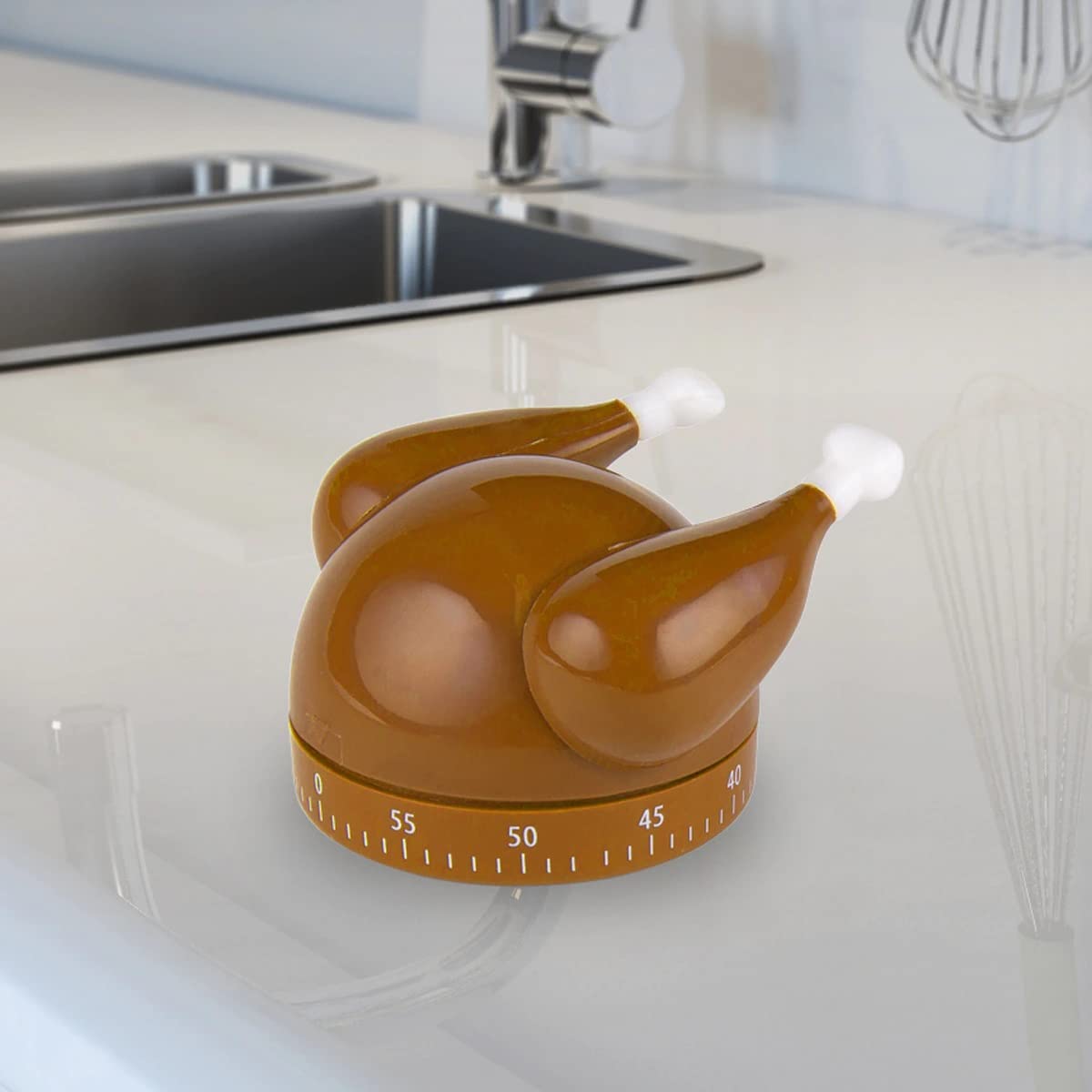 Kikkerland Turkey Timer - Fun Gadget for Home & Kitchen - 60 Minute Windup Timekeeper for Cooking - Perfect for Thanksgiving