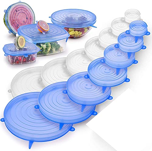 Jb Export Microwave Safe Silicone Stretch Lids Reuseable Flexible Covers For Rectangle, Round, Square Bowls, Dishes, Plates, Can