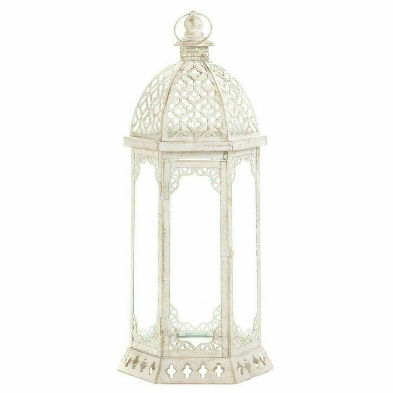 Zingz & Thingz Fancy Antique Style Candle Lantern Holder, Decorative Light Home Decor, 19.75 Tall, Graceful Lantern