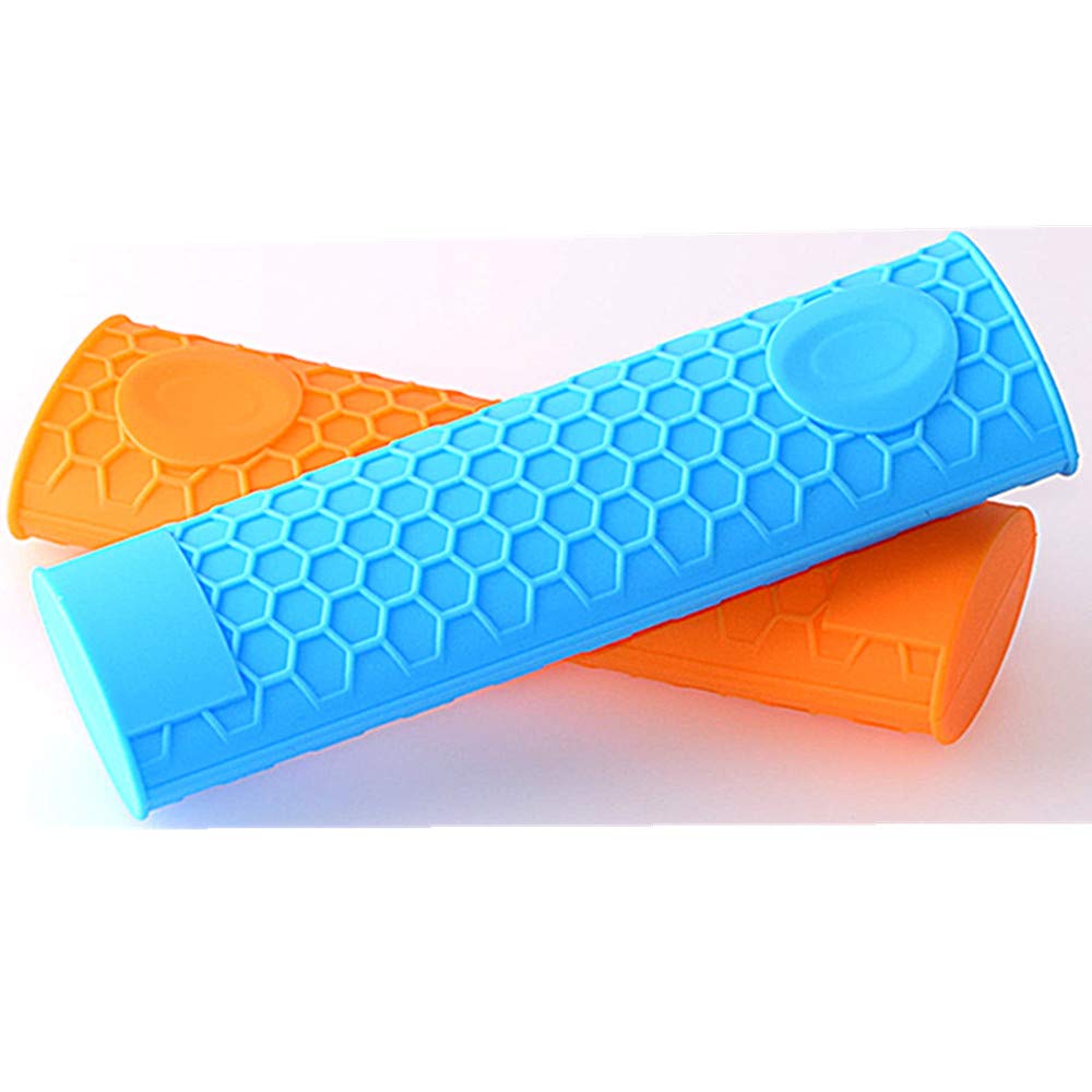 Silicone Hot Handle Holder, Heat Resistant Potholder Rubber Pot Handle Cover For Cast Iron Skillets, Sleeve Grip, Frying Pans 6X