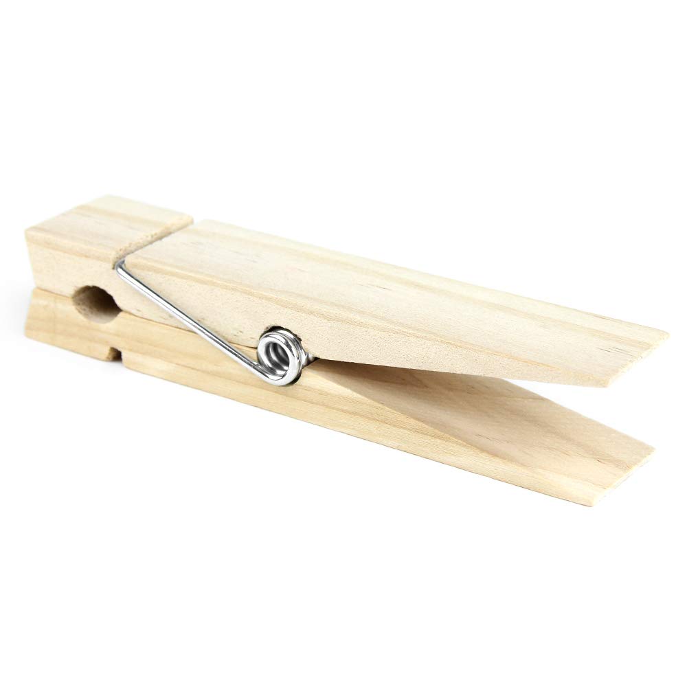 6 Inch, Giant Clothespins, Jumbo Wood Clips For Diy Craft, Bathroom Or Laundry Room Decoration, 2 Pcs