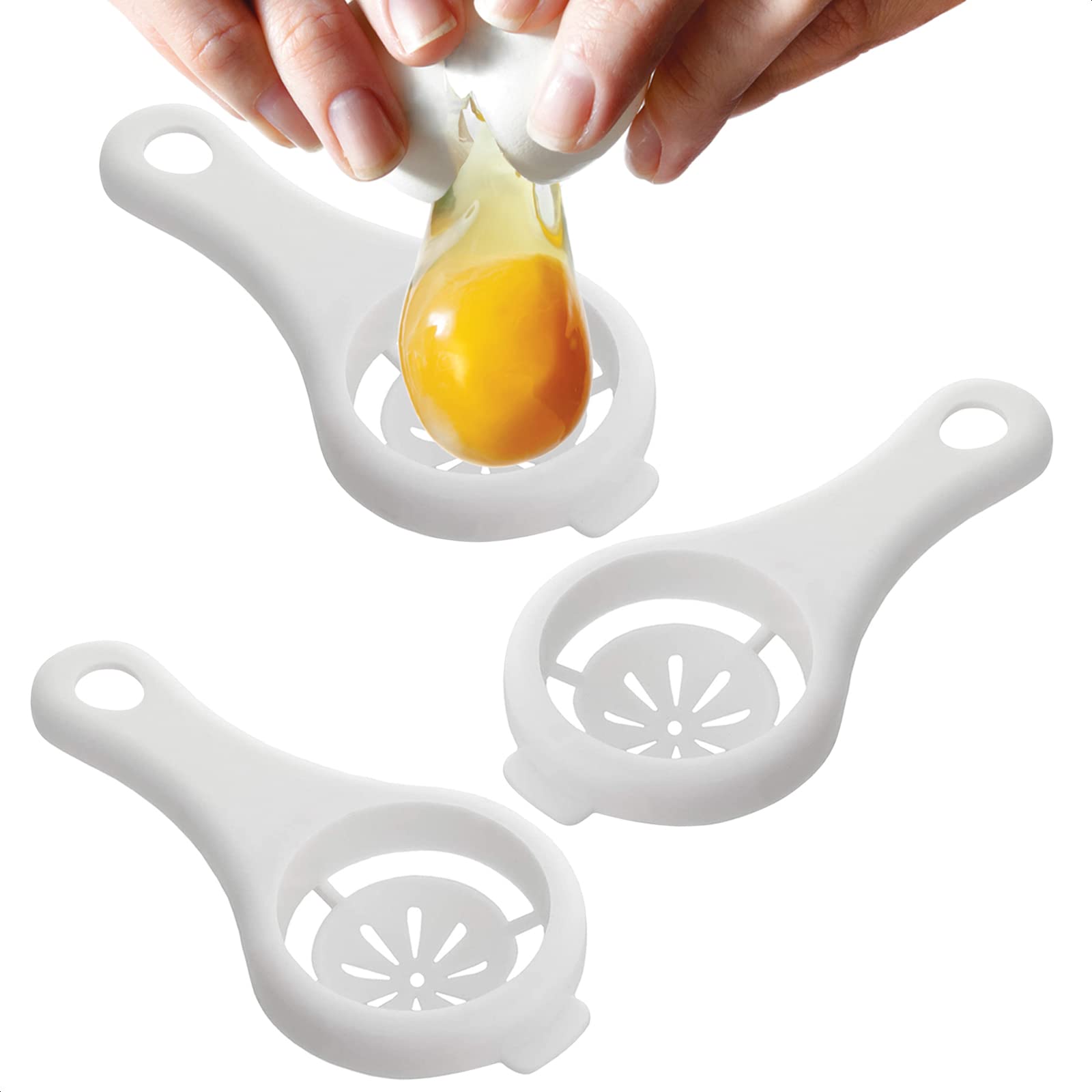 Egg Separator Egg Yolk White Separator - 3Pcs White Decorative Eggs White Filter Egg Yolk Separator Cool Kitchen Gadgets Straine