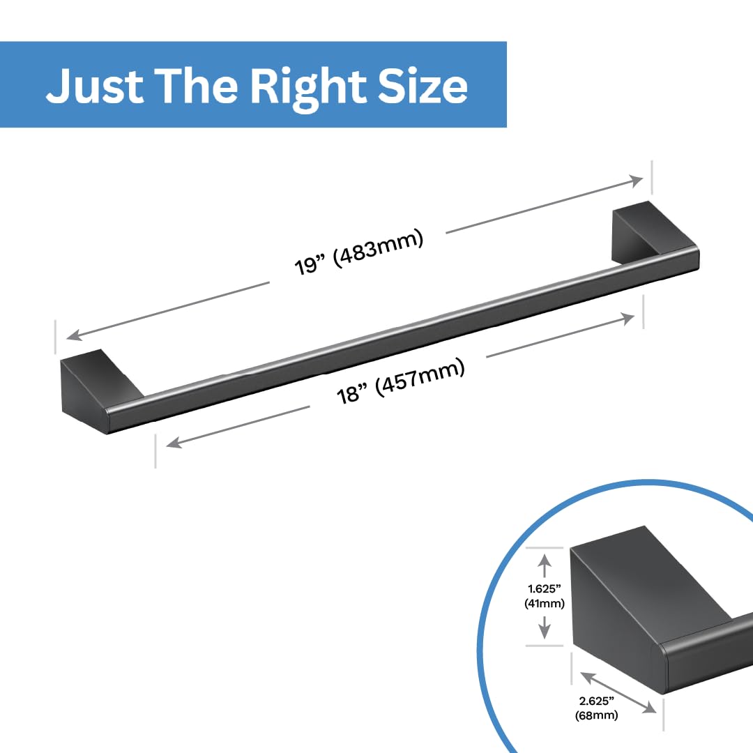 Gatco 5651Mx A-Line Towel Bar, 18 Inch, Matte Black