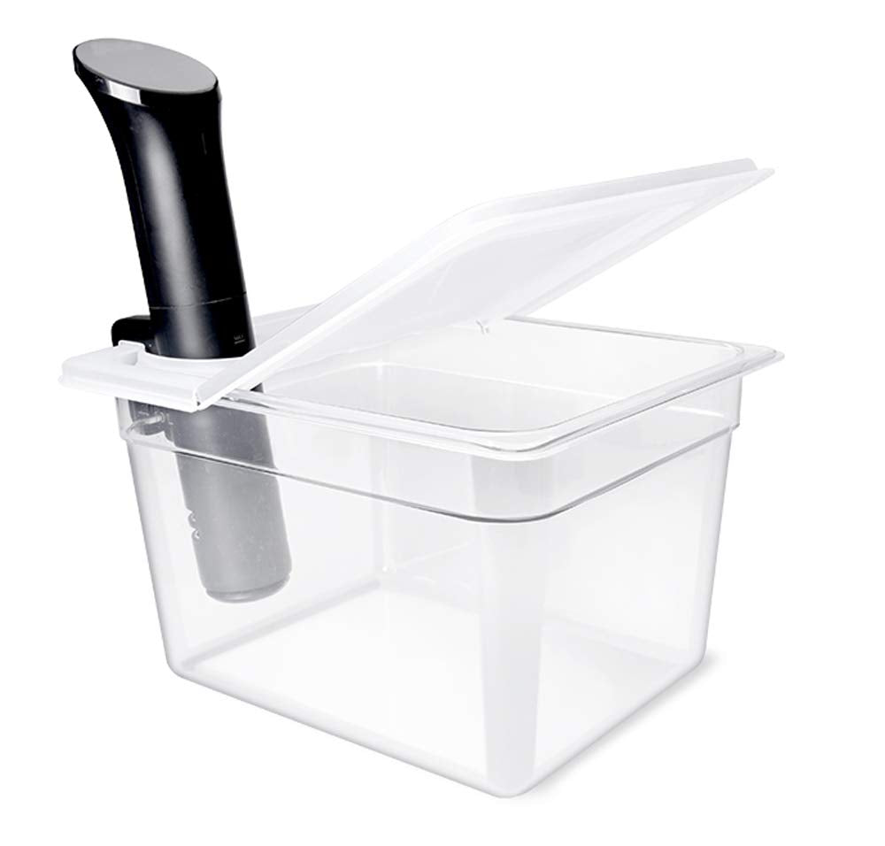 Everie Sous Vide Container 12 Quarts With Universal Collapsible Hinged Lid, Compatible With Anova All Models, Breville Joule, Wa