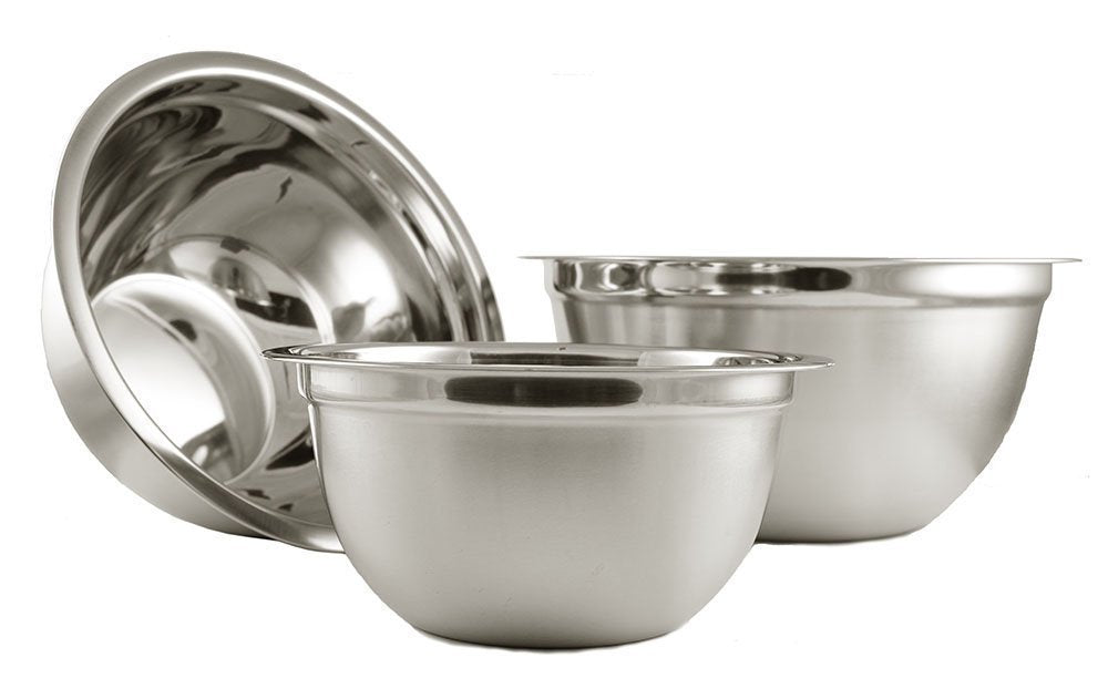 Ybm Home Deep Professional Quality Heavy Duty Stainless Steel Mixing Bowls For Serving Mixing Cooking And Baking - Set Of 3(3 An