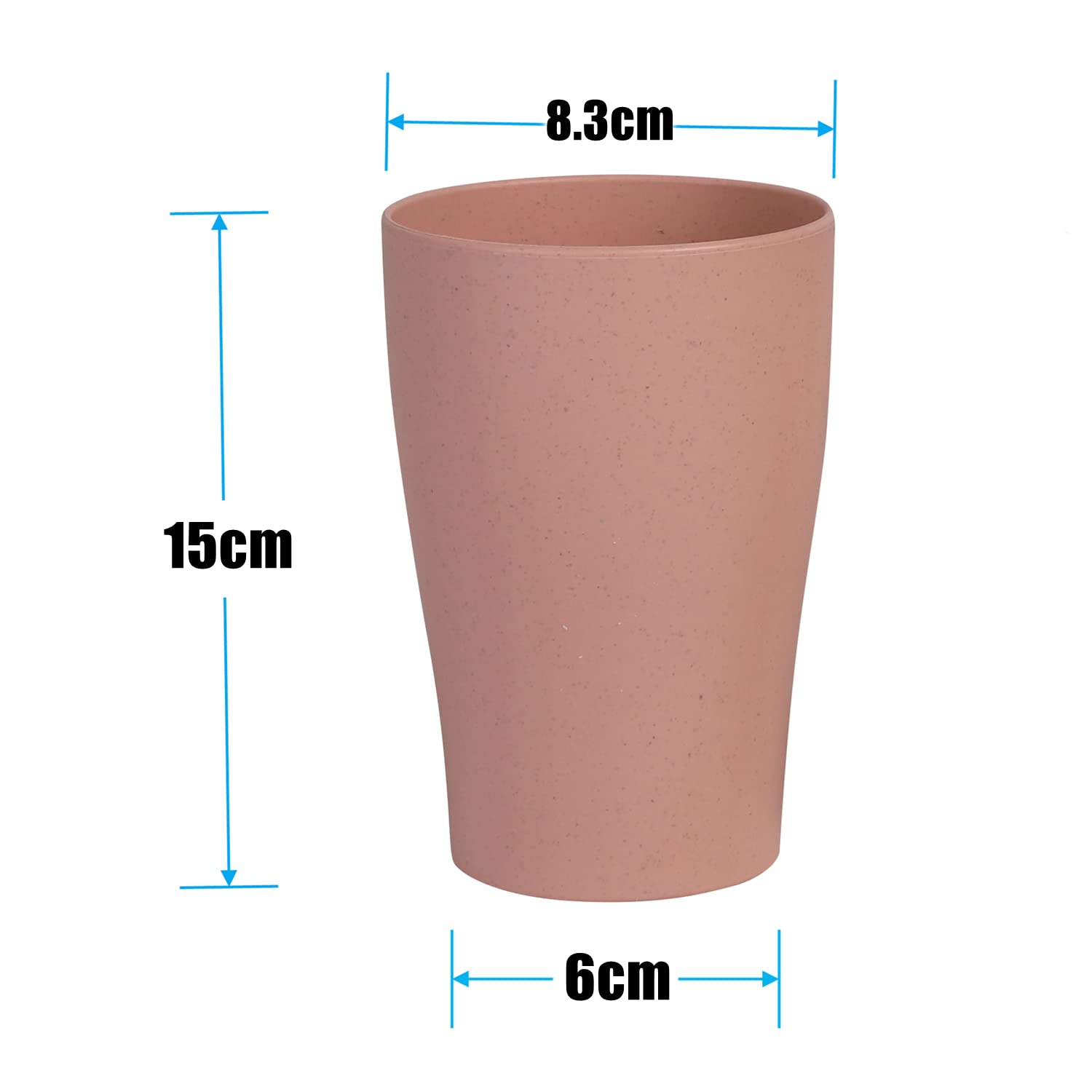 Wanby Wheat Straw Cup 4 Pcs Unbreakable And Reusable Drinking Cups Eco-Friendly Healthy Tumbler Set For Milk Juice And Water Dis