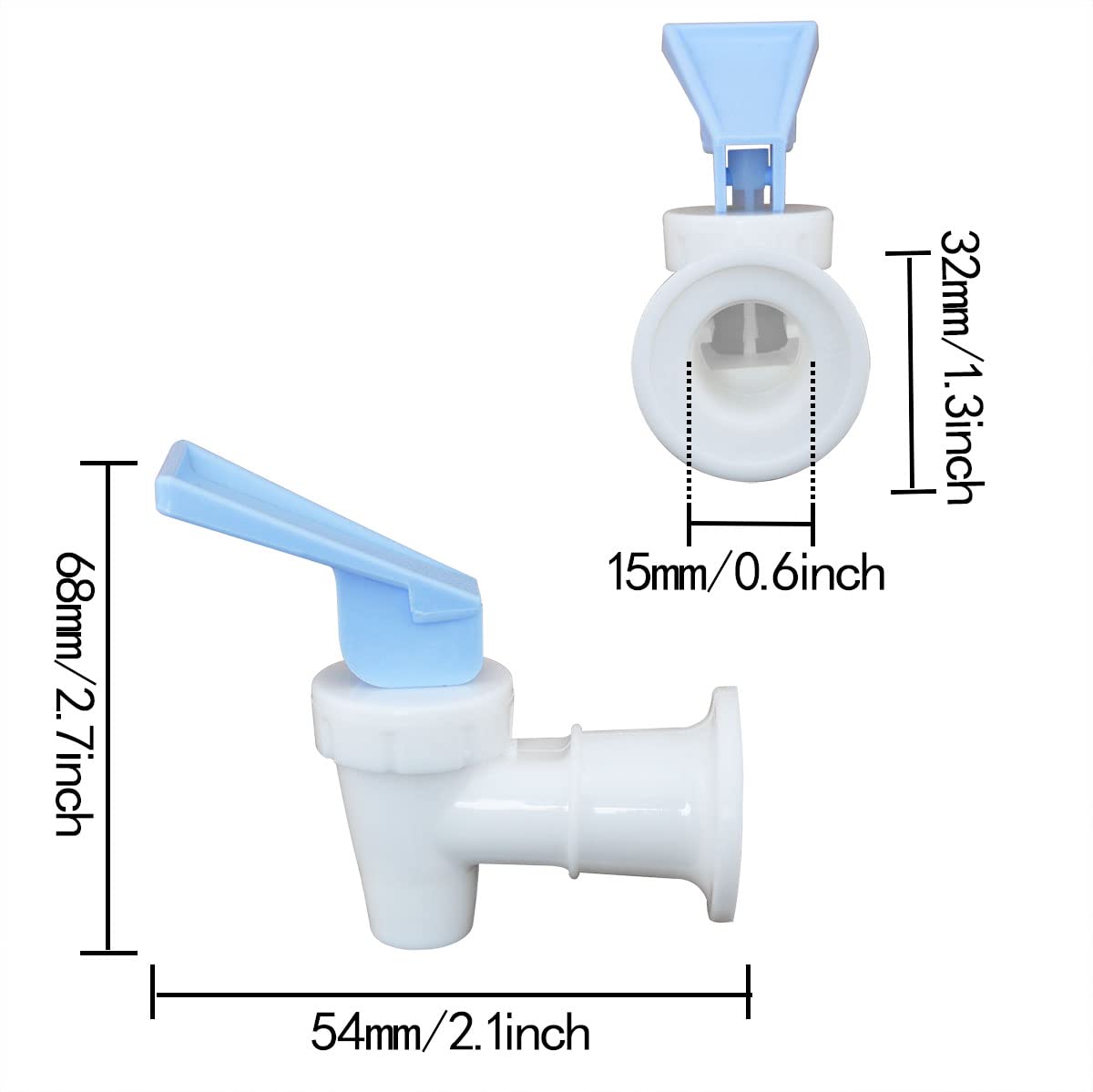 Itrolle Water Cooler Faucet 2Pcs White Plastic Water Cooler Spigots Reusable Spigot Spout Leak Proof Water Beverage Lever Pour V