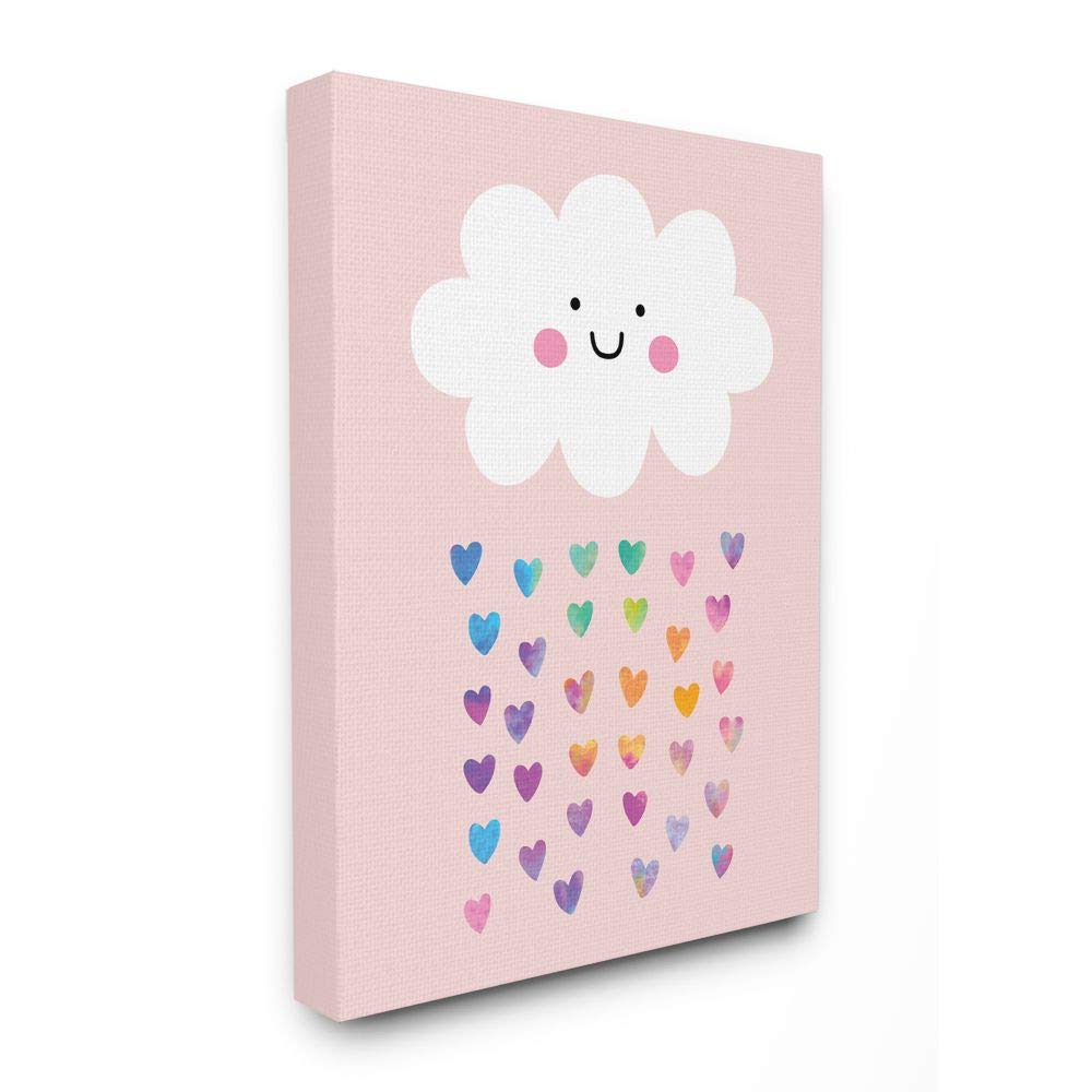 Stupell Industries Raining Rainbow Hearts With Happy Cloud, Designed By Seven Trees Design Wall Art, 30X40, Canvas
