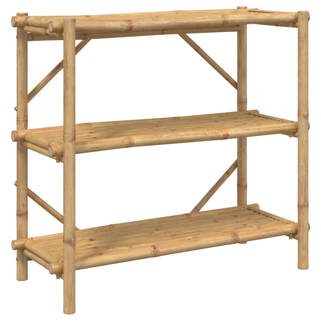 vidaXL 3-Layer Bamboo Floating Storage Shelf - 39.4 x 15.7 x 35.4 Brown Open Shelves for Living Room/Office/Patio, 366458-Like New Condition
