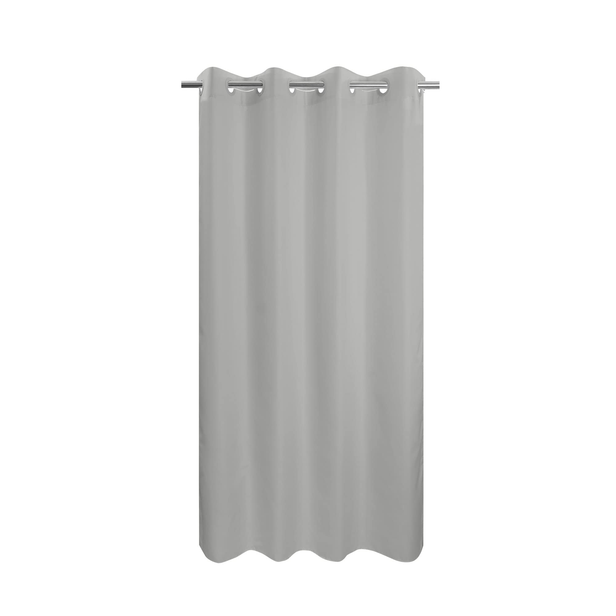 River Dream Stall Size No Hook Grey Fabric Shower Curtain Or Liner Soft Microfiber - 54 '' X 78 '' Shower Stall Curtain Hotel Gr