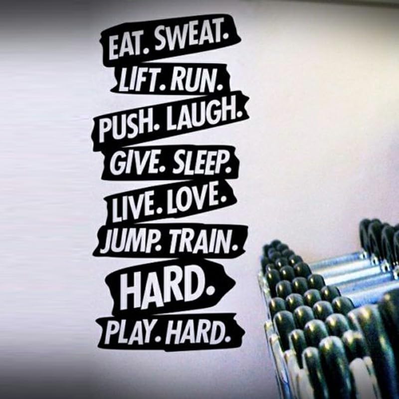 GADGETS WRAP Wall Decal Vinyl Sticker Beautiful Quote Eat Sweat for Office Home Wall Decoration