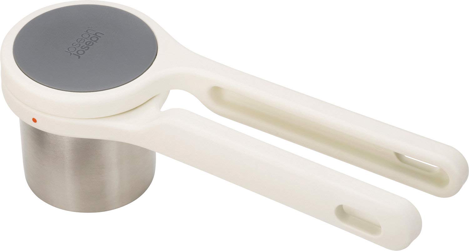 Joseph Joseph 20100 Helix Potato Ricer Masher Ergonomic Twist-Action Hand Manual Stainless Steel For Mashed Potato, White