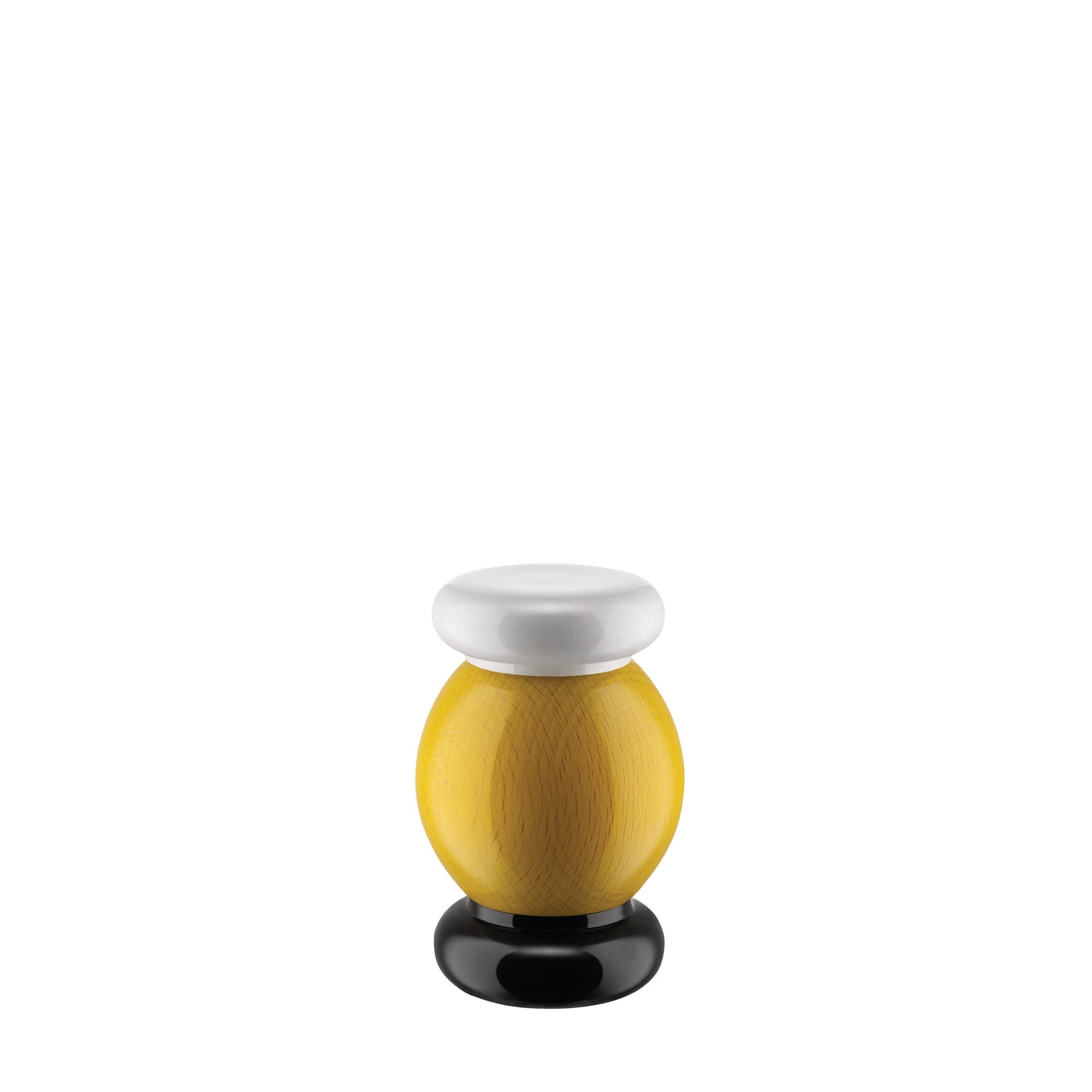 Alessi Mp0210 Salt, Pepper And Spice Grinder In Beech-Wood, 100 Values Collection, White,Black,Yellow