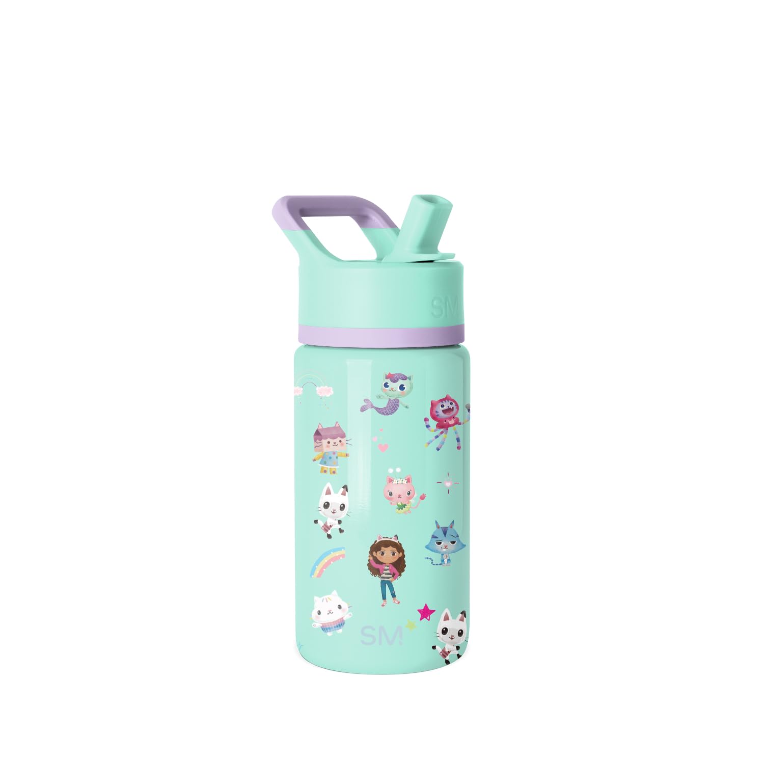Simple Modern Kids Summit Water Bottle with Straw Lid | Gabbys Dollhouse 14oz Stainless Steel Cup Insulated Tumbler for Toddler