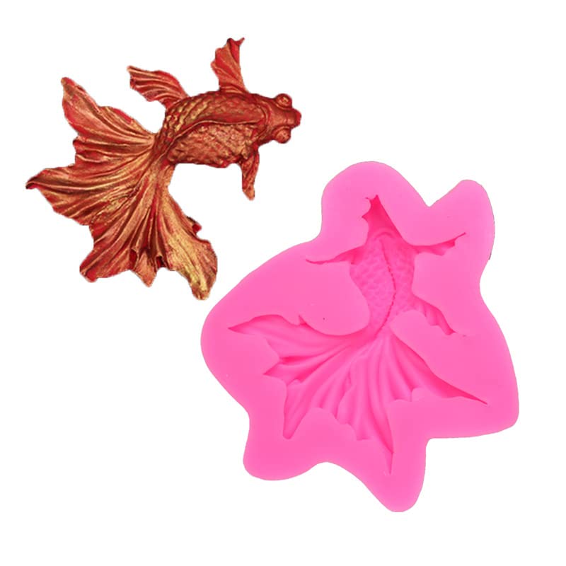 Goldfish Realistic Shaped Koi Carp Fish Silicone Molds For Diy Fondant Candy Making Chocolate Mold Desserts Ice Cube Gum Clay Bi
