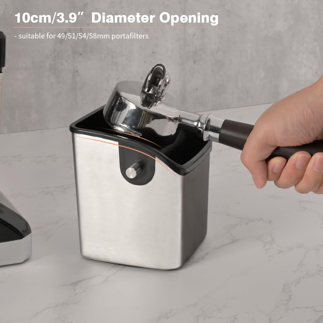 Coffee Knock Box Espresso Accessories - Home Use Small Coffee Puck Knock Box Stainless Steel For Espresso Machine Coffee Grounds