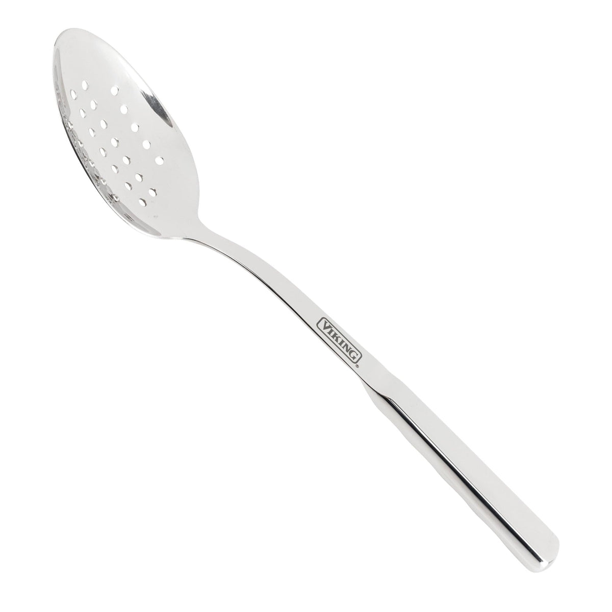 Viking Culinary Solid Forged Stainless Steel Slotted Spoon, Ergonomic Stay-Cool Handles, Dishwasher Safe