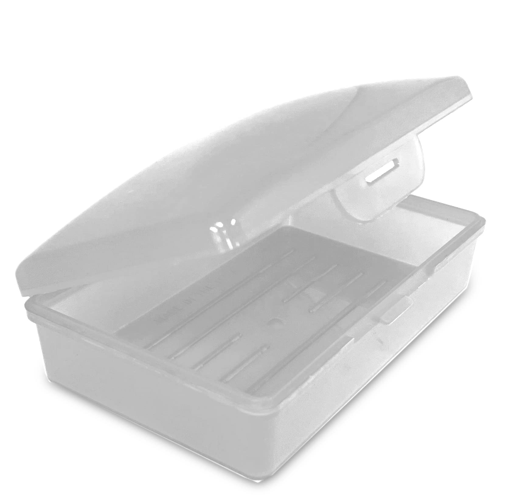 American Comb Travel Soap Box With Lid - Clear White - Perfect For Traveling, Gym, Or Storage. Made In The Usa.