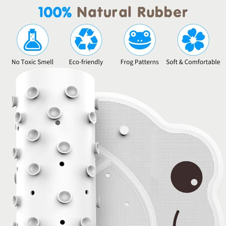 Baby Bath Mat Non Slip, Toddler Bath Mat, 30 * 18 Inch Bath Mat For Tub Non Slip Kids, Eco Friendly Rubber No Chemical Smell, Su