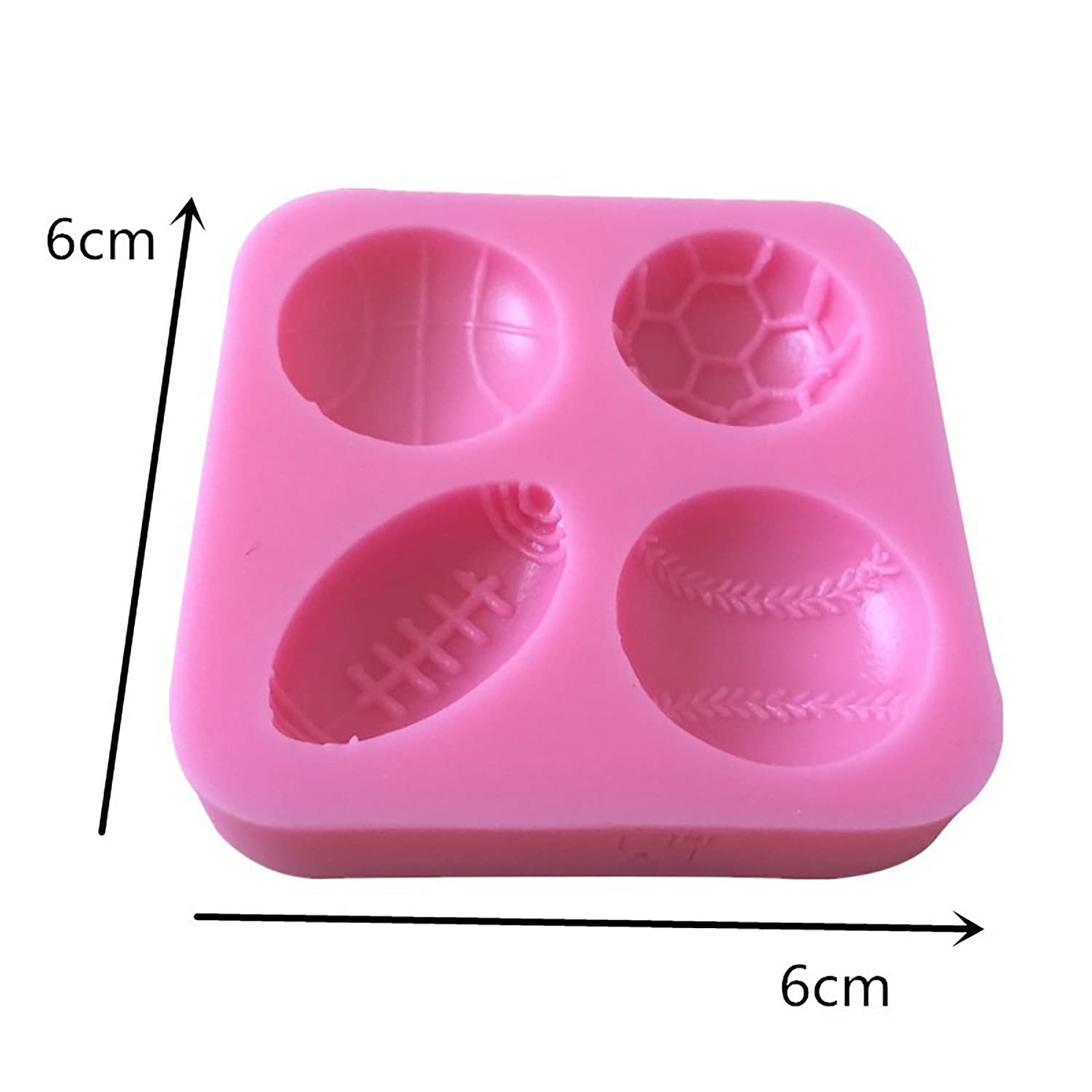 2 Pcs Ball Football Basketball Baseball Rugby Silicone Molds Set For Diy Fondant Candy Making Chocolate Mold Desserts Ice Cube G