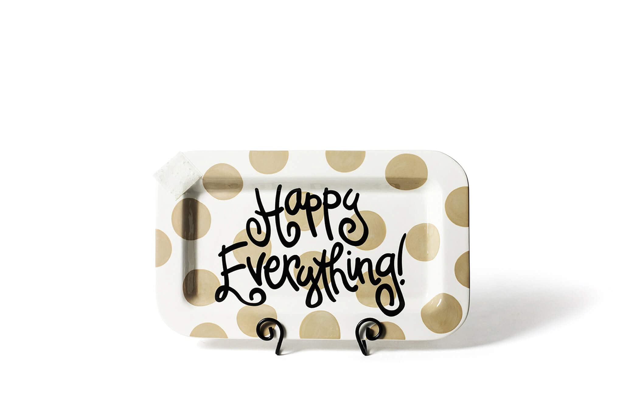 Happy Everything Neutral Dot Mini Rectangle Platter