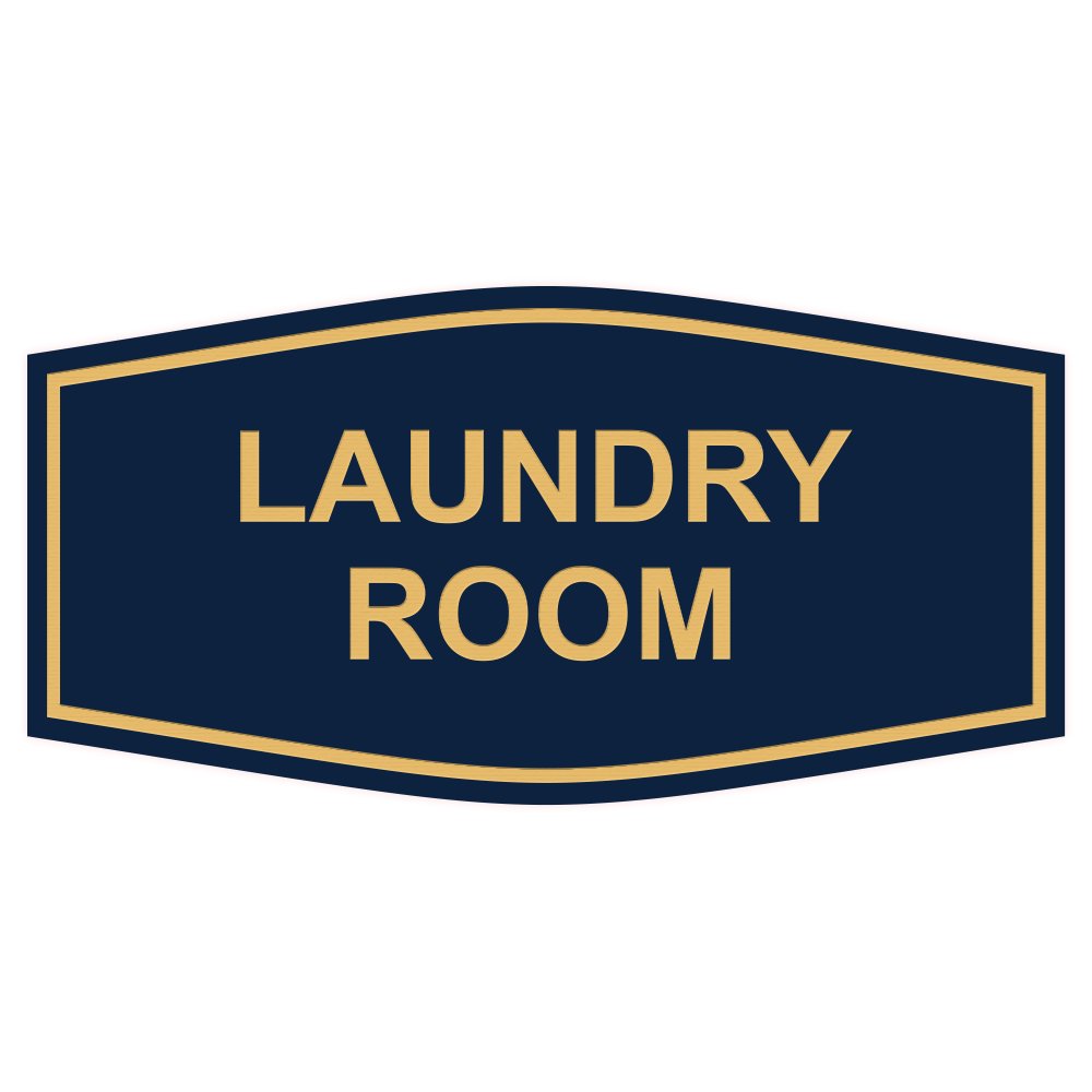 Fancy Laundry Room Sign (Blue/Gold) - Medium 1 Pack