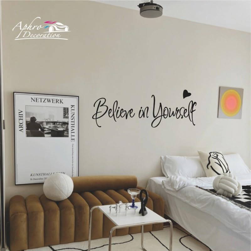 Gadgets Wrap Wall Decal Vinyl Sticker Believe In Yourself Black For Office Home Wall Decoration