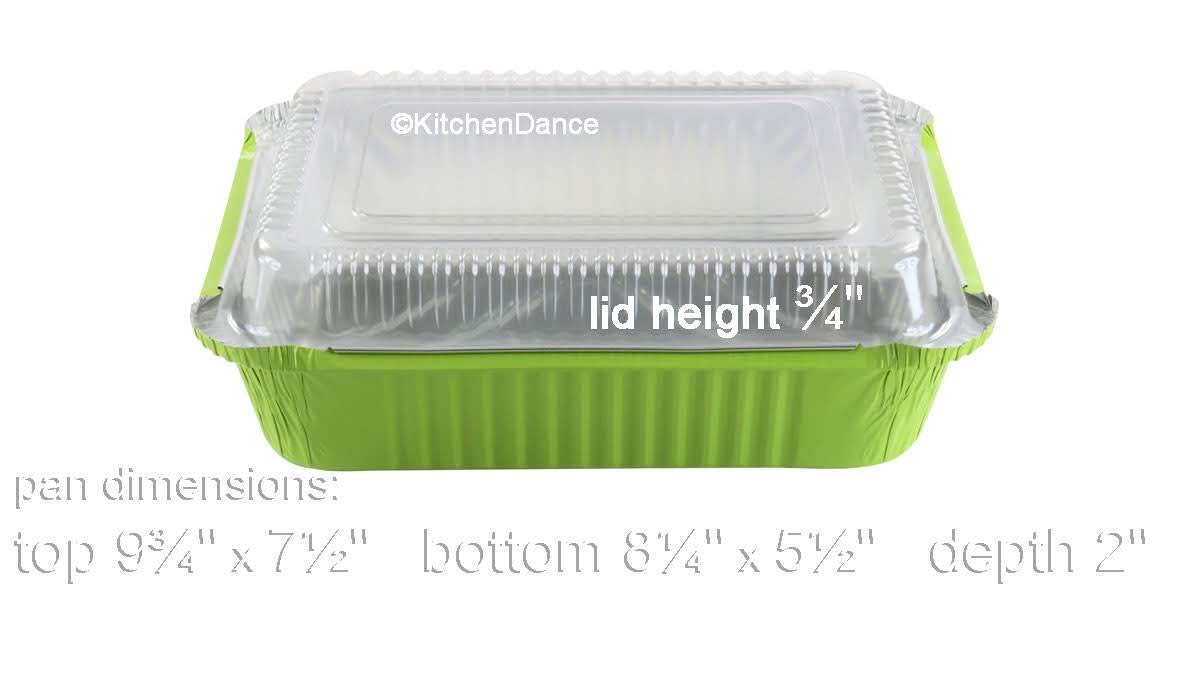 Kitchendance Disposable Colored Aluminum Take Out Pans With Plastic Lid-3.75 Pounds Baking Pan Perfect For Home, Restaurants-Alu