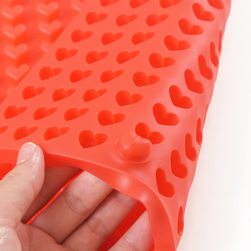Newk 255 Cavity Pet Treats Mold, Mini Heart Shaped Gummy Mold For Chocolate Drops Mold, Dog Treats Pan, Candy Mold