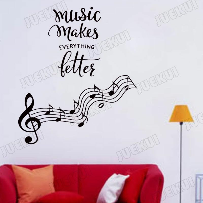 GADGETS WRAP Wall Decal Vinyl Sticker Music Makes Everything Letters for Office Home Wall Decoration