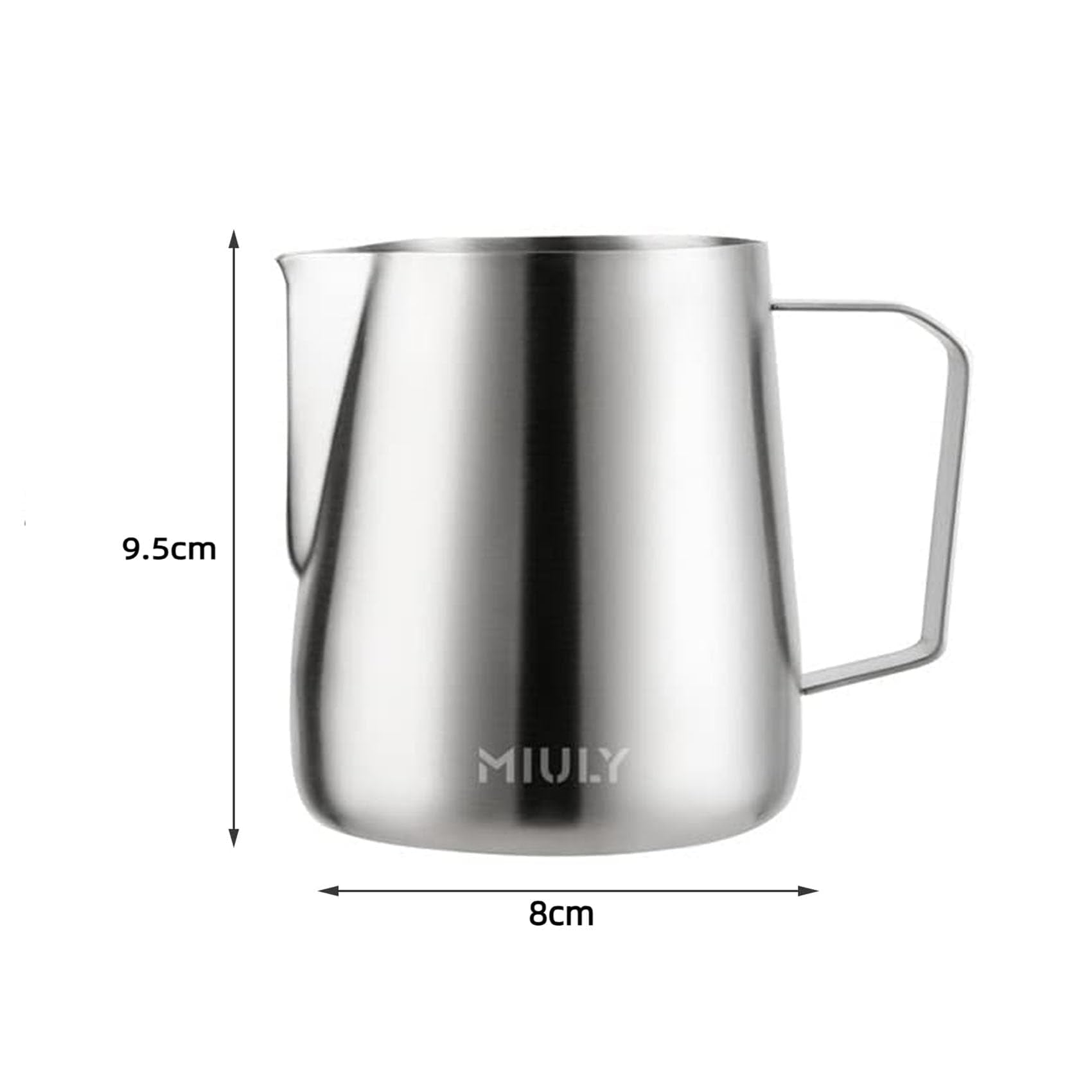 Milk Frothing Pitcher, Stainless Steel Milk Frother Cup,20 Oz/600Ml Black Milk Frother Pitcher Barista Tools, Espresso Machine,