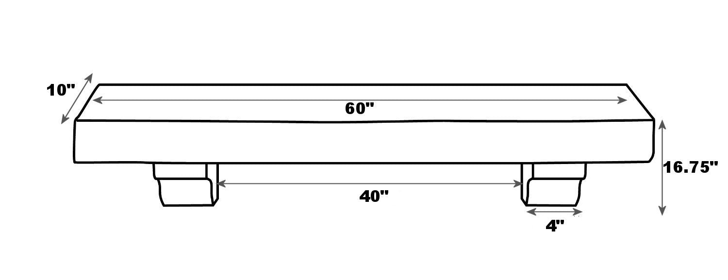 Pearl Mantels 416-60 Devonshire Fireplace Mantel Shelf, 60-Inch, Unfinished, 60 Inch