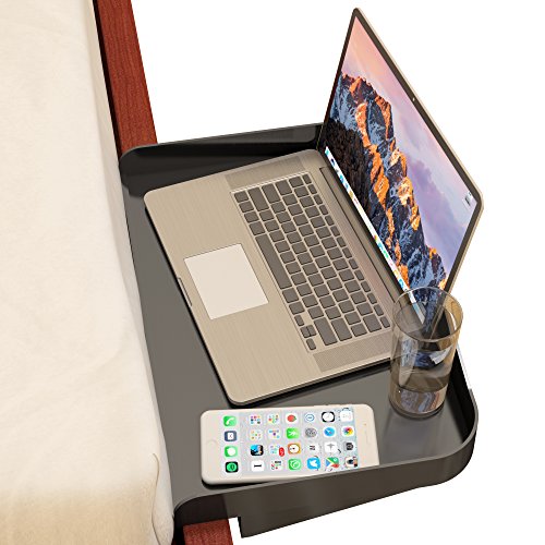 Bedside Shelf for Bunk Beds, Lofts & Bed Frames - Heavy Duty Storage Tray Fits Laptops, Book & Drinks - Great for Students College Dorm Room & Kids Bedroom to Replace Nightstand (Black)-New Condition