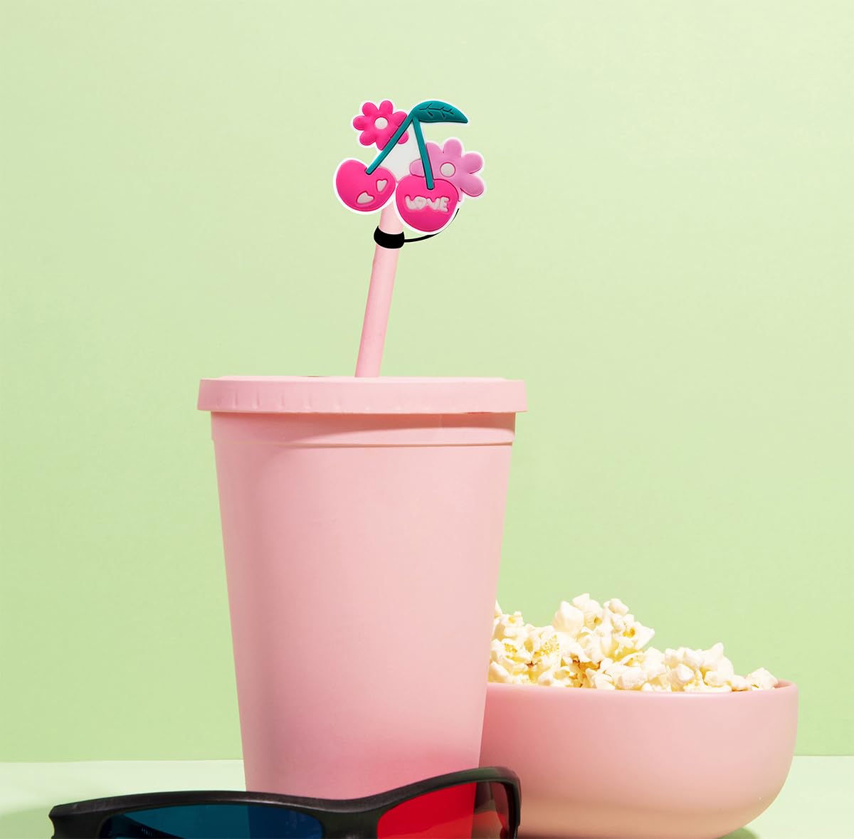 14Pcs Hot Pink Straw Cover Cap 10Mm Compatible With Stanley 30&40 Oz Cup Fashion Cute Preppy Straw Topper For Tumblers Dust-Proo