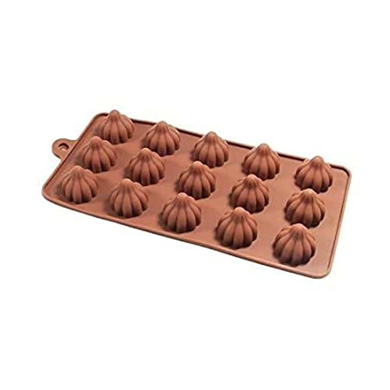 Garden Of Arts Silicone Modak Mould Modak Shape 15 in 1 Chocolate Mould| Silicon Brown Chocolate Moulds for Ganesh Chaturti Fest