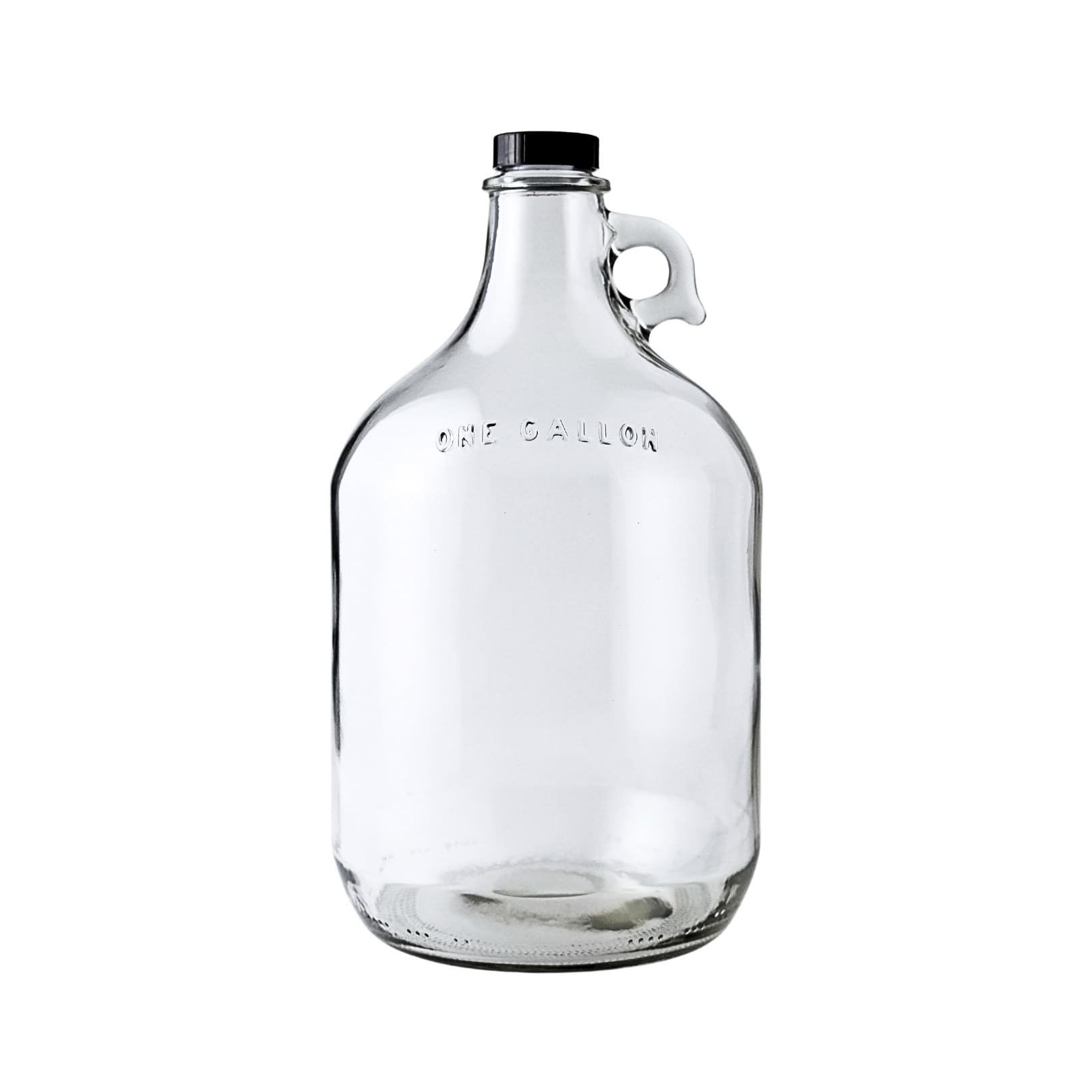 FastRack 701SVE5J2I Glass Water Bottle Includes 38 mm Polyseal Cap, 1 gallon Capacity, Clear